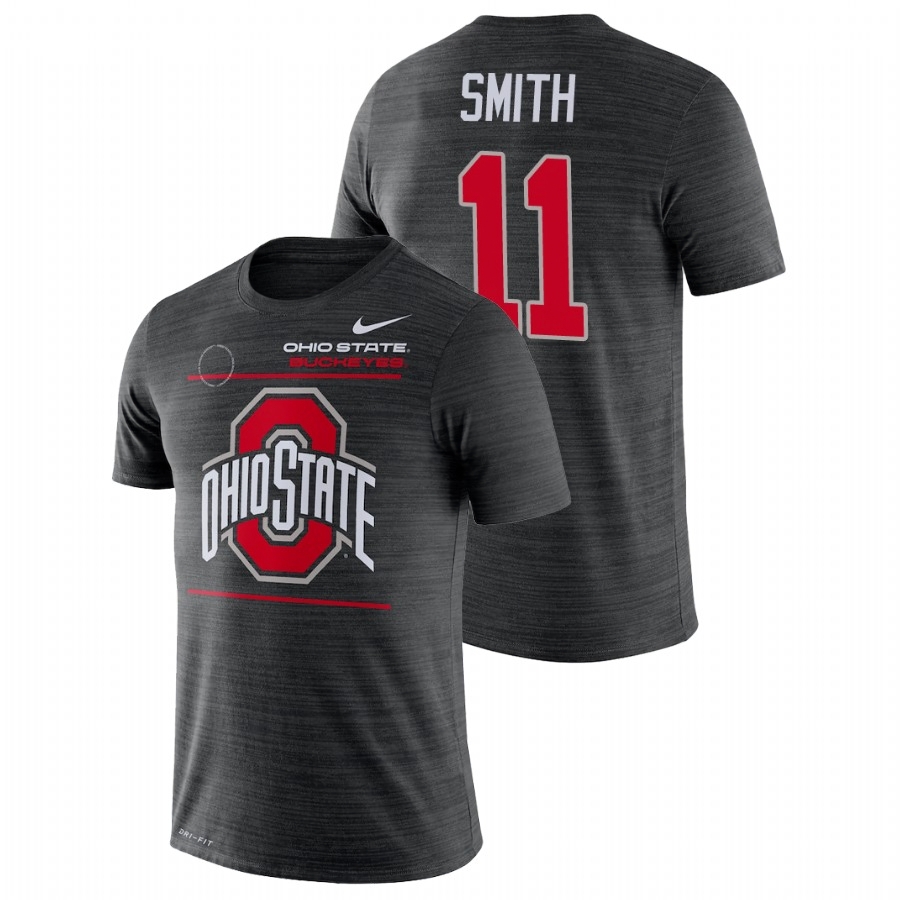 Ohio State Buckeyes Men's NCAA Tyreke Smith #11 Black 2021 Sideline Velocity Performance College Football T-Shirt EIV0749AX